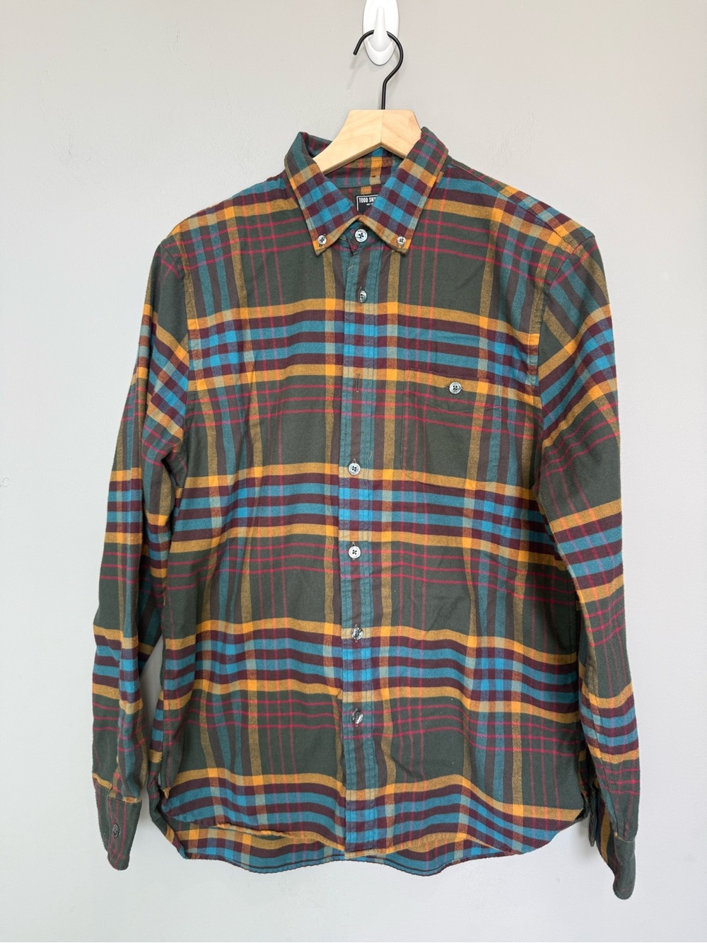 Todd Snyder Olive‎ Plaid Button-Down Shirt - Autumn Colors Size L